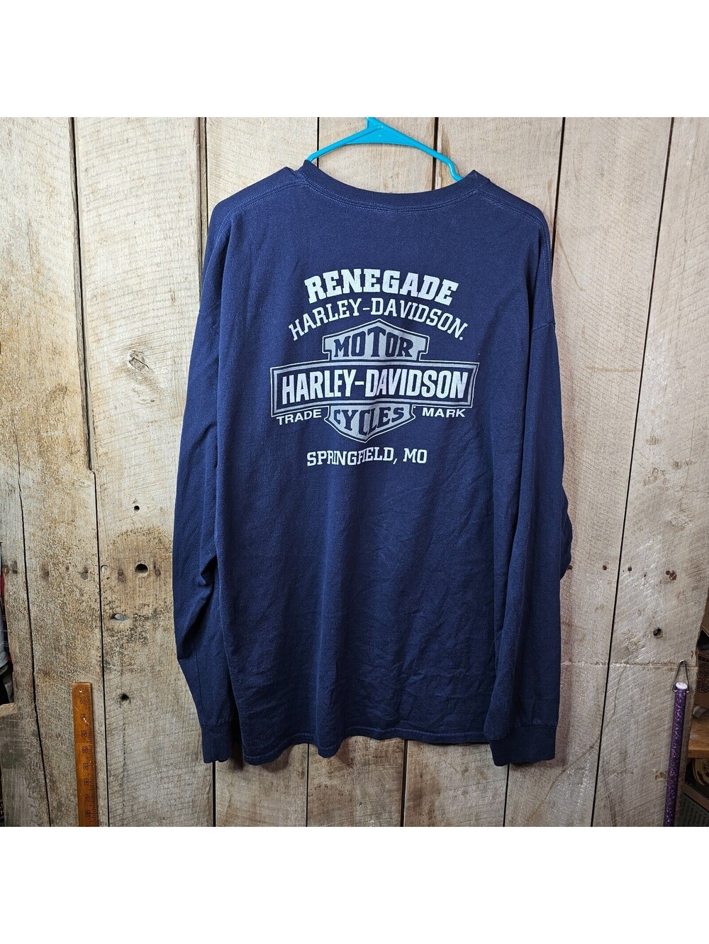 Harley-Davidson Renegade Springfield MO Long Sleeve Shirt Men's 2XL Navy - Picture 5 of 8